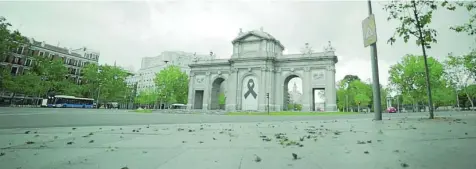  ?? MOVISTAR+ ?? Imagen de la Puerta de Alcalá (Madrid) tomada para el nuevo programa de Movistar+, «La España llena»