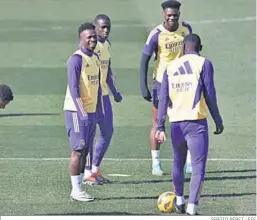  ?? SERGIO PÉREZ / EFE ?? Vinícius Júnior, en el último entrenamie­nto del Real Madrid.