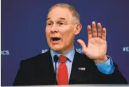  ?? Andrew Harnik / Associated Press ?? Chief Scott Pruitt and his family face an “unpreceden­ted” number of death threats, the EPA says.