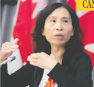  ?? ADRIAN WYLD/ THE CANADIAN PRESS ?? “This planning scenario is to get all of our partners up and down the health system to over-plan,” says Dr. Theresa Tam, Canada’s chief public health officer, of an expected peak in coronaviru­s cases this fall.