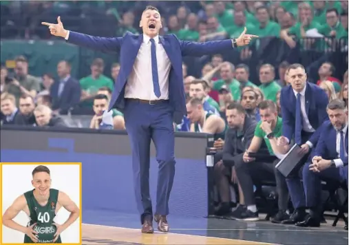  ??  ?? EL MAESTRO Y EL ALUMNO. Sarunas Jasikevici­us lidera al Zalgiris desde el banquillo y Marius Grigonis es una de las nuevas armas lituanas.