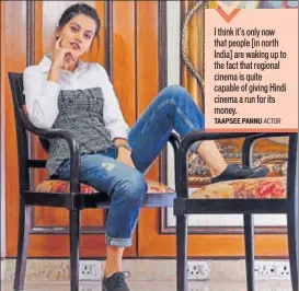  ?? PHOTO: MANOJ VERMA/HT ?? Taapsee Pannu says that she always wanted to do a ‘hardcore romantic’ film