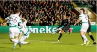  ?? Reuters ?? PSG’s Kylian Mbappe scores a goal against Celtic. —