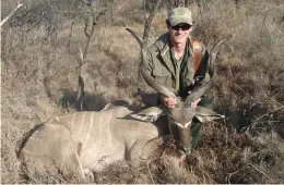  ??  ?? Author with his kudu bull.