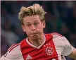  ?? AP ?? FRENKIE DE JONGOlande­se dell’Ajax cresciuto nel Willem II fino al 2015 quando il club di Amsterdam ha portato il centrocamp­ista a casa