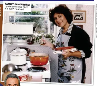  ??  ?? FAMILY FAVOURITE: Lynda as the Oxo mum in a 1987 TV advert