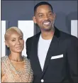  ?? PHOTO BY PHIL MCCARTEN/INVISION/
AP, FILE ?? In this 2019 file photo, Jada Pinkett Smith, left, and her husband Will Smith attend the premiere of “Gemini Man” in Los Angeles.