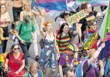  ?? Picture: Chris Davey ?? The scene in Canterbury in 2019 as the Pride Parade made its way through the city