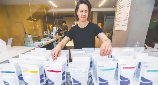  ?? JOHN MAHONEY ?? At the start of the year, delivery made up about five per cent of revenue at Chrissy Durcak’s Dispatch Coffee in Montreal. Now it represents 90 per cent of sales.