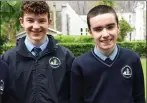  ??  ?? St Brendan’s College Junior Cert students Caolán McMonagle and Jordan O’Sullivan.