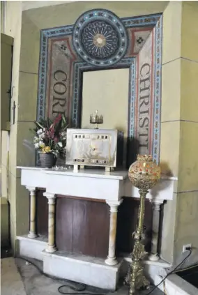  ??  ?? The tabernacle of the cathedral. Standing before it is a candlestic­k, bearing the perpetual light, that is as old as the cathedral.