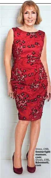  ??  ?? Dress, £199, fennwright manson. com; Shoes, £195, lkbennett. com