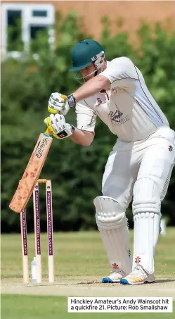  ?? ?? Hinckley Amateur’s Andy Wainscot hit a quickfire 21. Picture: Rob Smallshaw