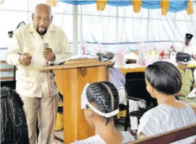  ??  ?? State Minister in the Ministry of National Security Rudyard Spencer addressing inmates at the Fort Augusta Adult Correction­al Centre on South Camp Road in Kingston, yesterday.