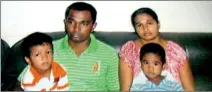  ??  ?? Dr. Vitharana who is now being treated at the National Hiospital is seen in this picture with his family