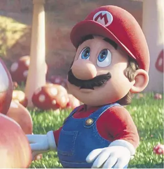  ?? ?? Mario, voiced by Chris Pratt, in The Super Mario Bro Movie which opens on Friday April 7.