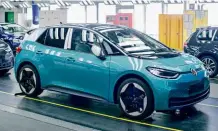  ??  ?? CHANGEOVER ID.3 production will be gradually increased as Mk7 Golf output is wound down, with the transition to MEB-based cars at Zwickau complete by 2021