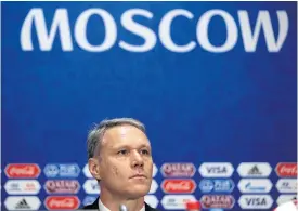  ??  ?? Marco van Basten talks to the press yesterday.