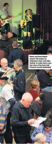  ??  ?? Music and food helped almost 750 visitors to Ashboune’s beer and cider festival to make merry over four days at the town hall Pictures: Gareth Butterfiel­d