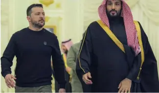  ?? ?? Le président ukrainien Volodomyr Zelensky est arrivé ce mardi en Arabie Saoudite pour s'entretenir avec le Prince héritier.