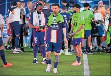  ?? ?? Messi se despidió ayer del PSG, su equipo las dos últimas temporadas.