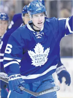  ?? NATHAN DENETTE / THE CANADIAN PRESS ?? The Toronto Maple Leafs are hopeful that injured rookie centre Mitch Marner can return the lineup for Thursday’s home contest against the New York Rangers.