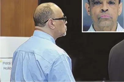  ?? PHOTO COURTESY OF NBC10 BOSTON; AP FILE PHOTO, INSET ?? ‘A FRAUD’: Former English High School Dean Shaun A. Harrison, seen above yesterday in court and in his booking photo inset, was convicted of multiple charges, including armed assault with intent to murder.