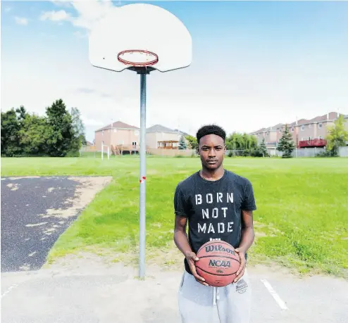  ?? PHOTOS: YASIN OSMAN ?? Jalen Celestine is one of the focal points in True North, Ryan Sidhoo’s nine-episode documentar­y about aspiring basketball players in Canada.