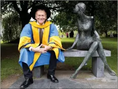  ?? Photo Iain White / Fennell Photograph­y ?? UCD President Professor Andrew Deeks conferred Niall MacMonagle with an Honorary Doctorate of Literature in recognitio­n of his outstandin­g work and influence in the Arts and his tireless support of Irish culture.
