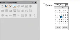  ??  ?? Ein Auswahlfel­d, das einen Kalender einblendet, erleichter­t dem Nutzer die Datumseing­abe.