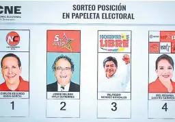  ??  ?? LIBRE. El sorteo para las corrientes del partido Libertad y Refundació­n se hizo por último.