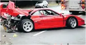  ?? YOUTUBE ?? This damaged Ferrari that hit a utility pole could cost B.C. taxpayers close to a million dollars.