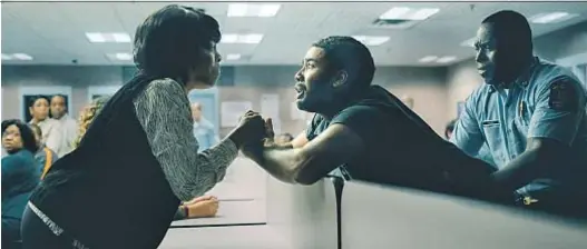  ?? Atsushi Nishijima Netf lix ?? NIECY NASH and Jharrel Jerome in a tense scene from the Netf lix limited series, for which each garnered Emmy nods.