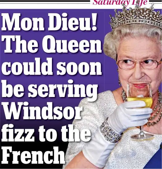  ??  ?? Royal sparkler: The Queen may soon raise a toast with Windsor Great Park Brut (inset)