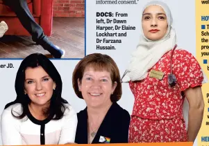  ?? ?? DOCS: From left, Dr Dawn Harper, Dr Elaine Lockhart and Dr Farzana
Hussain.