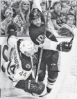  ?? GENE J. PUSKAR/ AP ?? The Penguins' Brenden Morrow (10) collides with the Bruins' Dennis Seidenberg (44) in the second period Saturday.