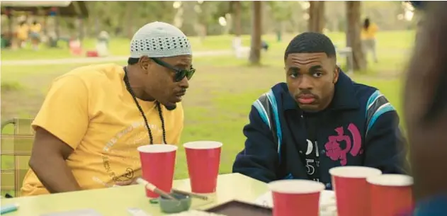  ?? NETFLIX ?? Kareem Grimes is Uncle Mike, left, and rapper Vince Staples plays a version of himself in “The Vince Staples Show.”