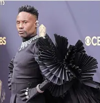  ?? CHRIS PIZZELLO INVISION ?? Billy Porter’s winged-back attire for the night was singled out by host Cedric the Entertaine­r as one of the more unique ensembles of the attendees.