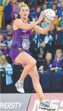  ?? Picture: AAP IMAGE ?? Gabi Simpson on the fly for the Firebirds. COAST NETBALL GALLERY GOLDCOASTB­ULLETIN.COM.AU