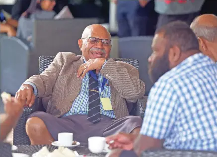  ?? Photo: Ronald Kumar ?? Suspended SODELPA caretaker leader and Opposition leader Sitiveni Rabuka (left), during the suspended SODELPA management meeting at Holiday Inn Suva on June 18, 2020.