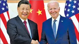  ?? ?? US president Joe Biden met with Chinese leader Xi Jinping.