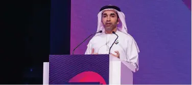  ??  ?? ↑
Saif Mohammed Arhama Al Shamsi, Deputy Director-general of the National Emergency and Crisis and Disasters Management Authority, speaks at IGCF 2020 in Sharjah on Thursday.