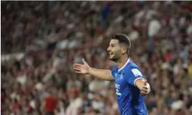  ?? ?? Antonio Colak celebrates the winner. Photograph: Peter de Jong/AP