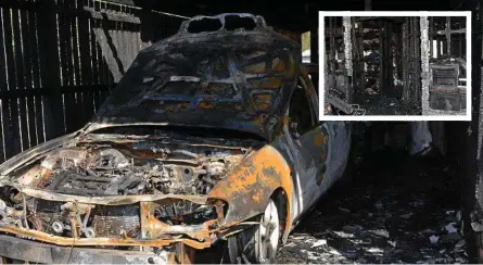  ?? Photo: Meg Bolton ?? IN ASHES: The remains of a Hill St home in Gatton which was gutted by fire early yesterday morning.