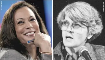  ??  ?? U.S. Sen. Kamala Harris, D-Calif., is the third woman to be a major-party vice presidenti­al candidate. The first was U.S. Rep. Geraldine Ferraro, D-N.Y., in 1984.