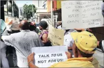  ?? PICTURE: BRENTON GEACH ?? Charlesvil­le residents protest in Wale Street earlier this year.