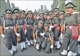  ?? PTI ?? Cadets celebratin­g after the passingout parade at Officers Training Academy (OTA) in Chennai on Saturday.