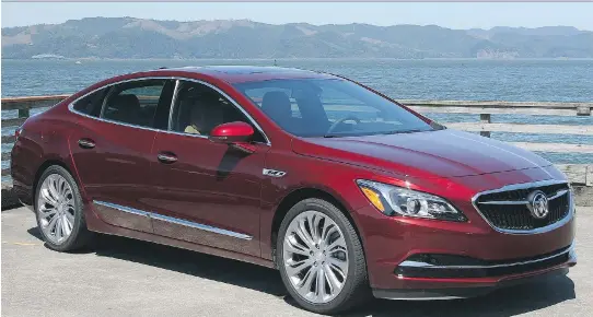  ?? LESLEY WIMBUSH/DRIVING ?? The all-new 2017 Buick LaCrosse, with its contempora­ry design and poised handling, is powered by a 310-hp V-6 mated to an eight-speed automatic transmissi­on.