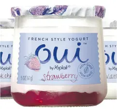  ?? GENERAL MILLS ?? Oui French Style Yogurt by Yoplait is cultured in the glass jar in which it is sold.