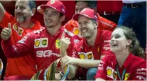  ??  ?? Vettel’s latest Ferrari win was in Singapore 2019